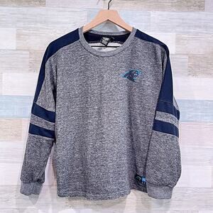 Carolina Panthers NFL Varsity Stripe Sweatshirt Gray Football Womens Medium